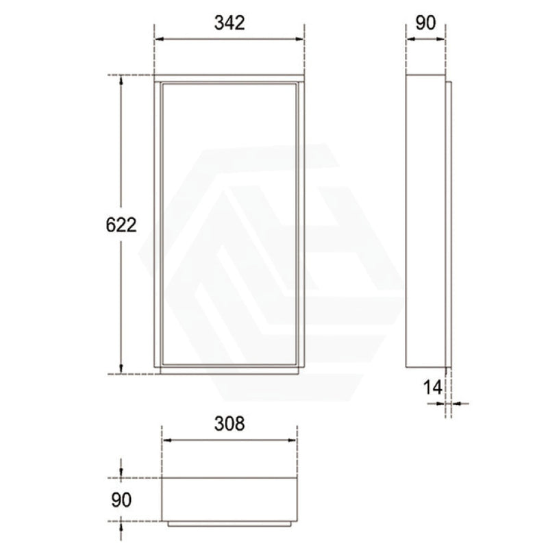 Fienza 600Mm Stainless Steel Concealed Bathroom Cabinet