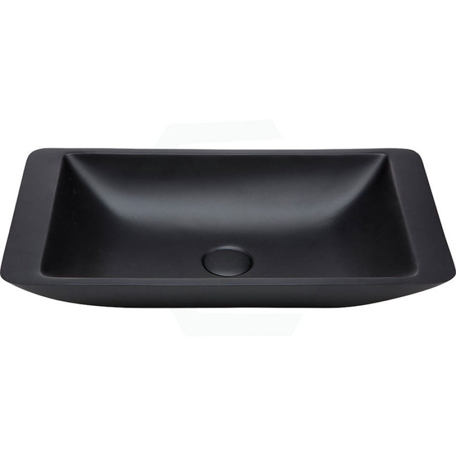 Fienza 600x345x105mm Classique Matt Black Cast Stone Above Counter Basin