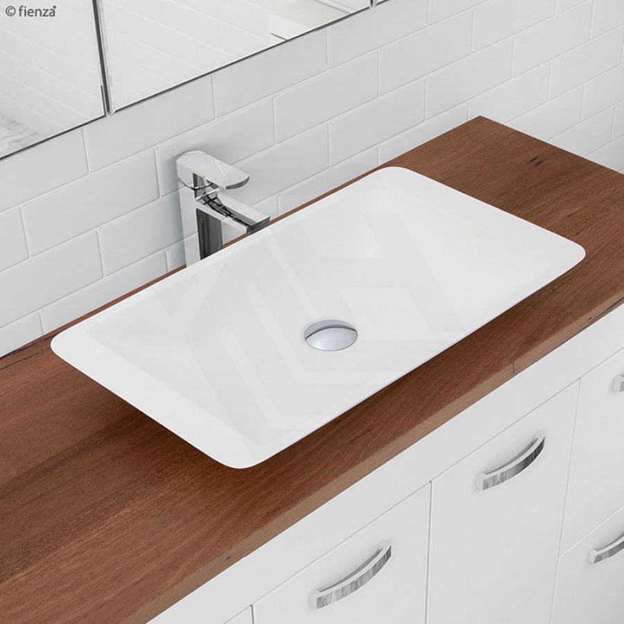 Fienza 600x345x105mm Classique Matt White Cast Stone Above Counter Basin