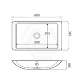 Fienza 600x345x105mm Classique Matt White Cast Stone Above Counter Basin