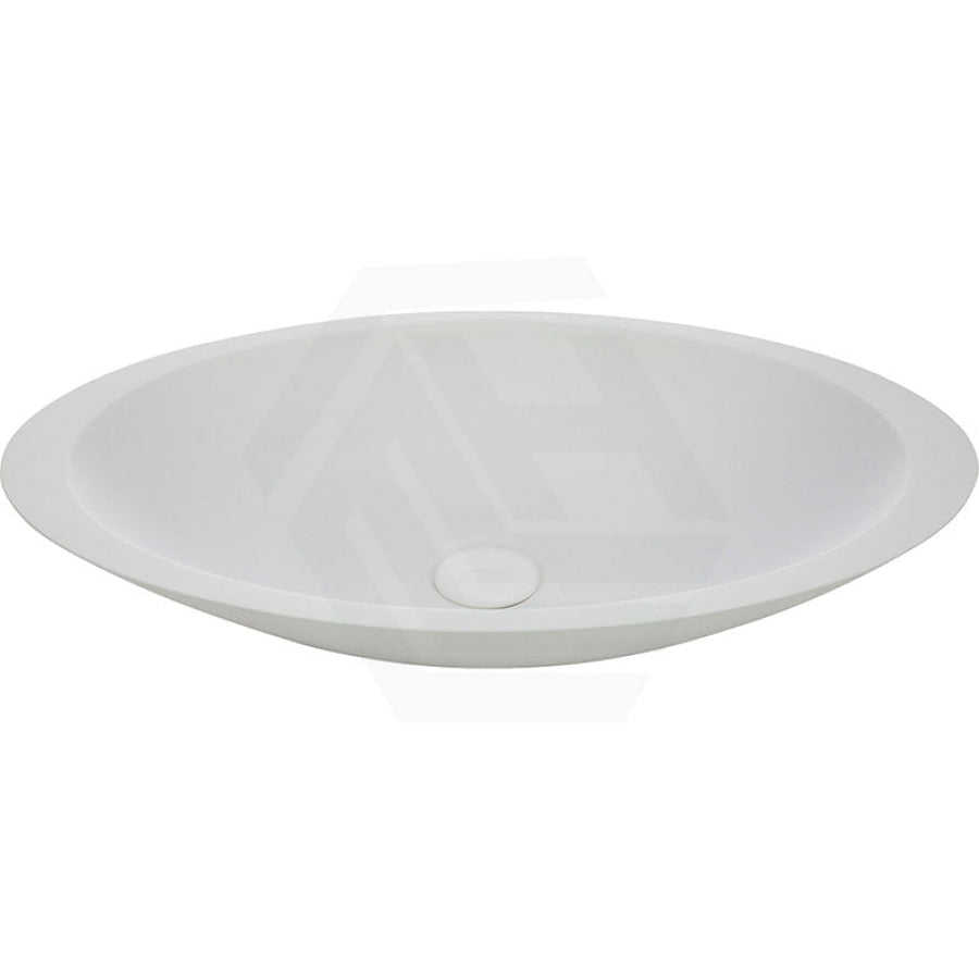 Fienza 600x350x105mm Bahama Matt White Cast Stone Above Counter Basin