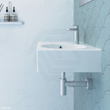 Fienza 600x425x150mm Reba Rectangle Gloss White Wall Hung Ceramic Left / Right Bowl Basin
