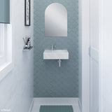 Fienza 600x425x150mm Reba Rectangle Gloss White Wall Hung Ceramic Left / Right Bowl Basin