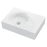 Fienza 600x425x150mm Reba Rectangle Gloss White Wall Hung Ceramic Left / Right Bowl Basin