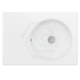 Fienza 600x425x150mm Reba Rectangle Gloss White Wall Hung Ceramic Left / Right Bowl Basin