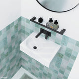 Fienza 600x425x150mm Reba Rectangle Gloss White Wall Hung Ceramic Left / Right Bowl Basin