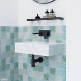 Fienza 600x425x150mm Reba Rectangle Gloss White Wall Hung Ceramic Left / Right Bowl Basin