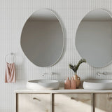 Fienza 700/900/1200Mm Pebble Matt White Asymmetrical Special Shape Framed Wall Mirror Mirrors