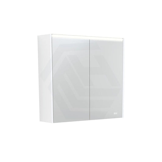Fienza 750/900/1200Mm Led Pencil Edge Mirror Cabinet With Satin White Side Panels Shaving Cabinets