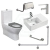 Fienza Accessible Delta Toilet Care Kit with Left-Hand 90 Degree Grab Rail