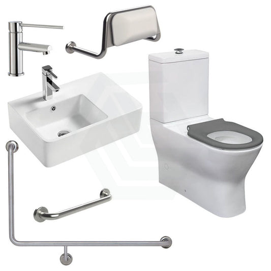 Fienza Accessible Delta Toilet Care Kit with Right-Hand 90 Degree Grab Rail