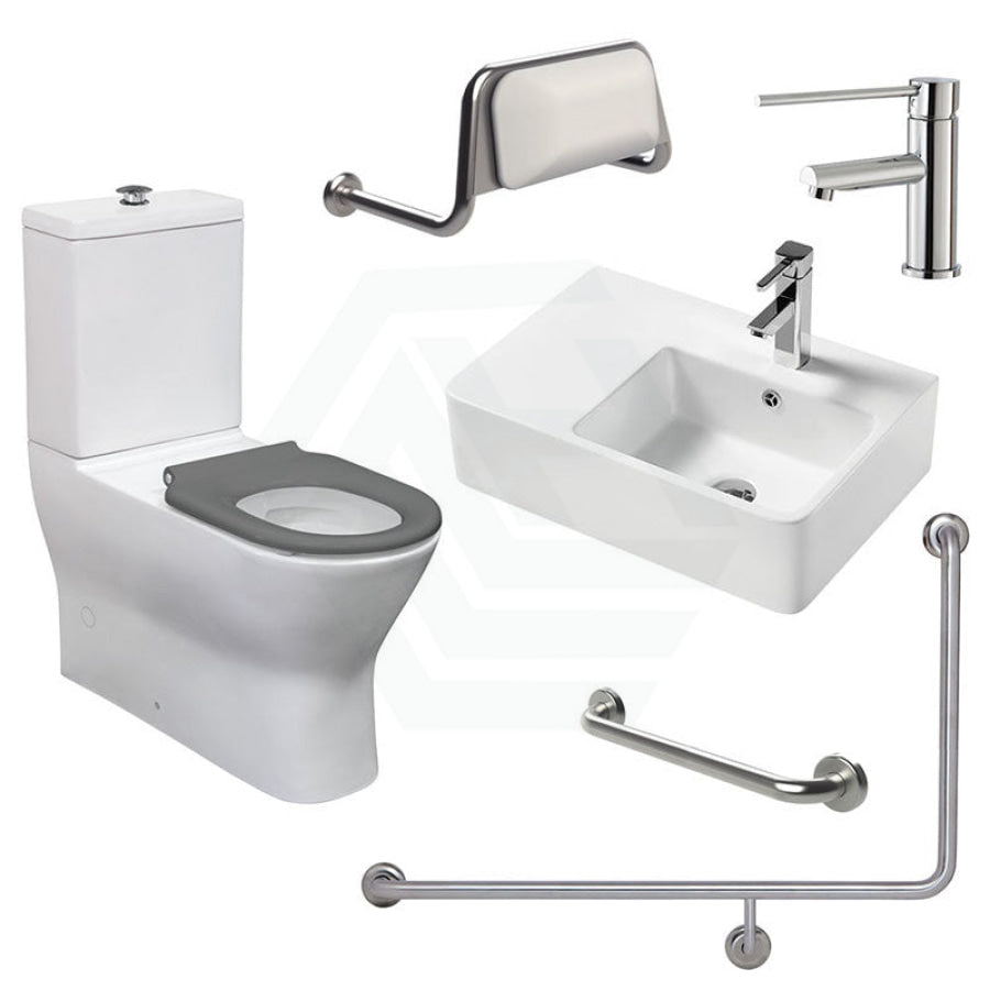Delta Toilet Rails Fienza Accessible Toilet Care Kit 90 Degree Grab Rail SET - MyHomeware