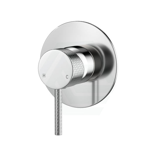 Fienza Axle Chrome Wall Mixer Large Round Plate Mixers