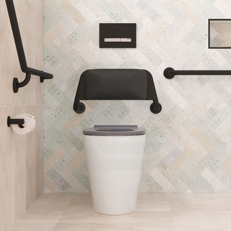 Fienza Back Rest For Accessible Toilets Matt Black Special Care Needs