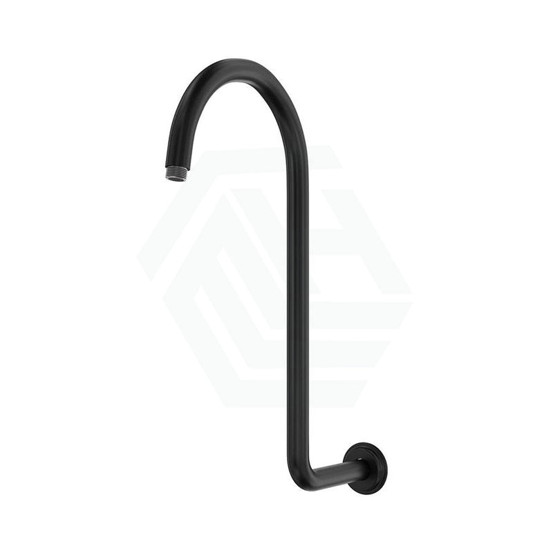 Fienza Classical Fixed Matte Black Swan-Neck Shower Arm Arms