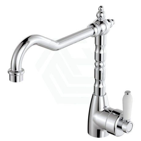 Eleanor Shepherds Crook Sink Mixer Chrome/Ceramic