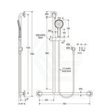 Fienza Hustle Care Matt Black Inverted T Rail Shower Left/Right Hand With Handheld