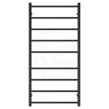 Fienza Isabella Matte Black Heated Towel Rail 600 X 1200Mm 9 Bars Rails