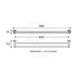 Fienza Kaya 900Mm Double Towel Rail Matt White Rails