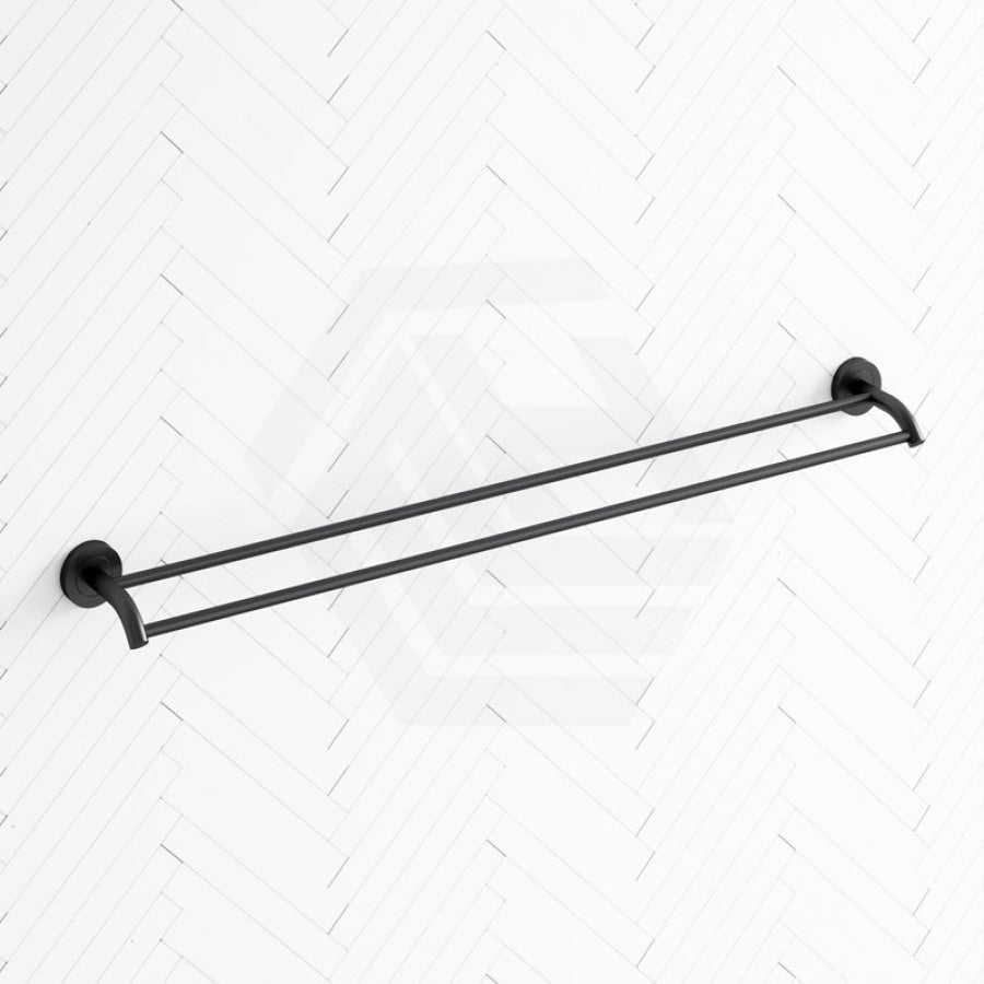 Fienza Kaya 900Mm Double Towel Rail Matte Black Rails