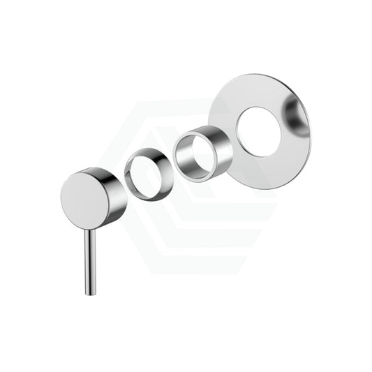 Fienza Kaya Chrome Wall Mixer Dress Kit Only Large Round Plate Tap Accessories