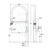 Fienza Kaya Matt Black Brass 360 Swivel Pull Down Kitchen Sink Mixer Tap
