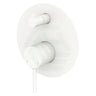 Fienza Kaya Matt White Round Wall Diverter Mixer 150Mm Plate Mixers With