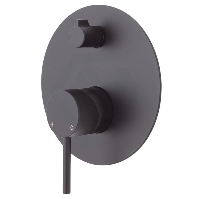 Fienza Kaya Matte Black Wall Diverter Mixer Large Round Plates Multi-Colour Mixers 