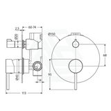 Fienza Kaya Matte Black Wall Diverter Mixer Large Round Plates Multi-Colour Mixers 