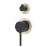 Fienza Kaya Wall Diverter Mixer Small Round Matte Black Plates Multi-Colour Mixers 