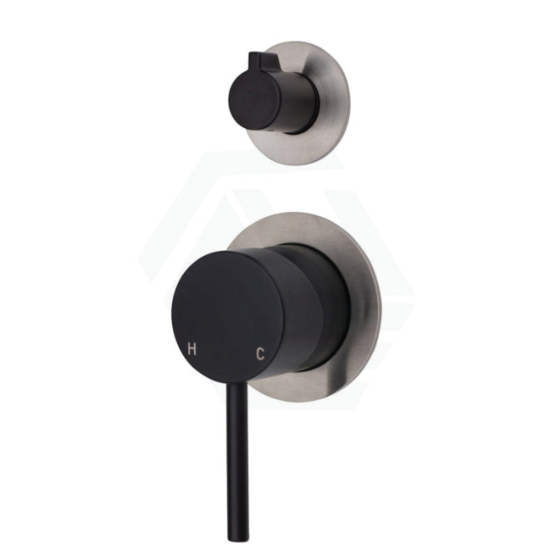 Fienza Kaya Wall Diverter Mixer Small Round Matte Black Plates Multi-Colour Mixers 