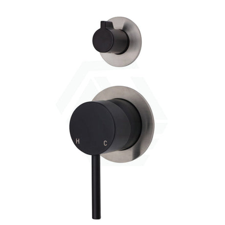Fienza Kaya Wall Diverter Mixer Small Round Matte Black Plates Multi-Colour Mixers 