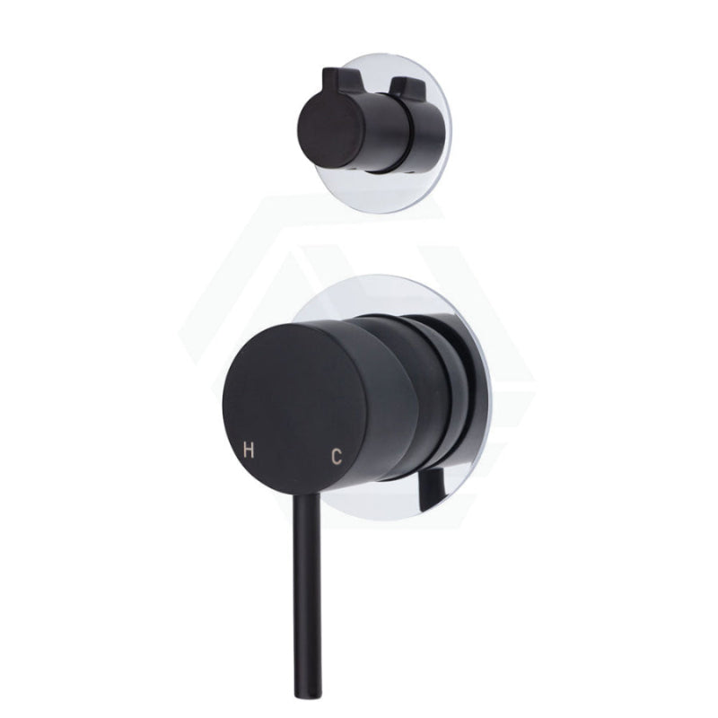 Fienza Kaya Wall Diverter Mixer Small Round Matte Black Plates Multi-Colour Mixers 