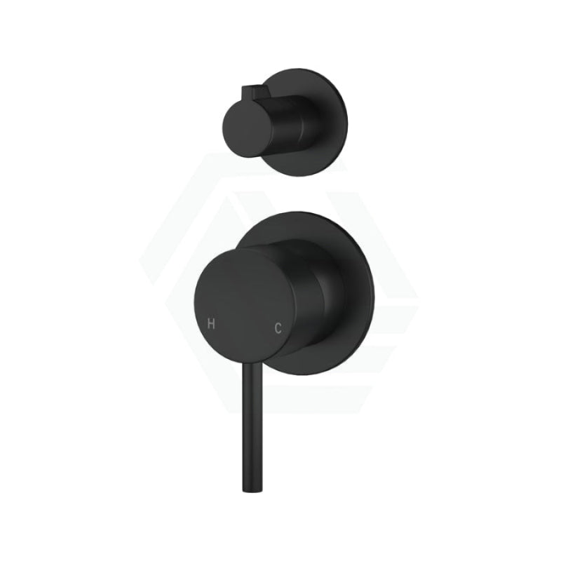 Fienza Kaya Matte Black Wall Diverter Mixer Small Round Plates Multi-Colour Mixers 