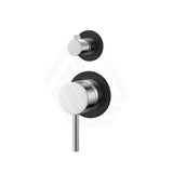 Fienza Kaya Wall Diverter Mixer Small Round Plates Multi-Colour Matt Black Chrome Mixers 