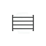 Fienza Koko Heated Towel Rail 600Mm 4/6/9 Square Bars Matt Black Rails