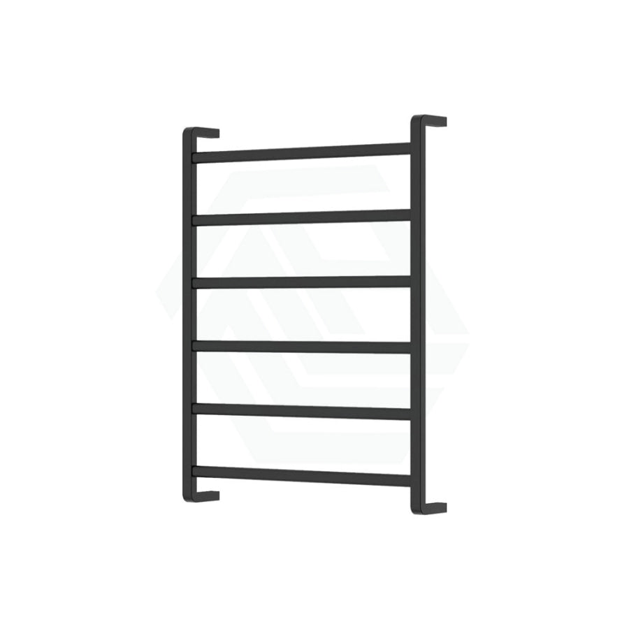 Fienza Koko Heated Towel Rail 600Mm 4/6/9 Square Bars Matt Black Rails