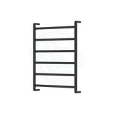 Fienza Koko Heated Towel Rail 600Mm 4/6/9 Square Bars Matt Black Rails