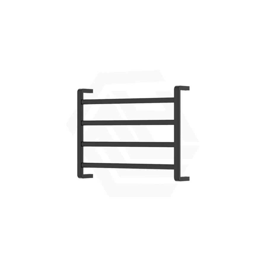 Fienza Koko Heated Towel Rail 600Mm 4/6/9 Square Bars Matt Black Rails
