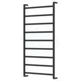 Fienza Koko Heated Towel Rail 600Mm 4/6/9 Square Bars Matt Black Rails