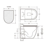 Fienza Koko Rimless Flush Matt White Wall - Faced Pan For Bathroom Wall Floor Toilet Pans