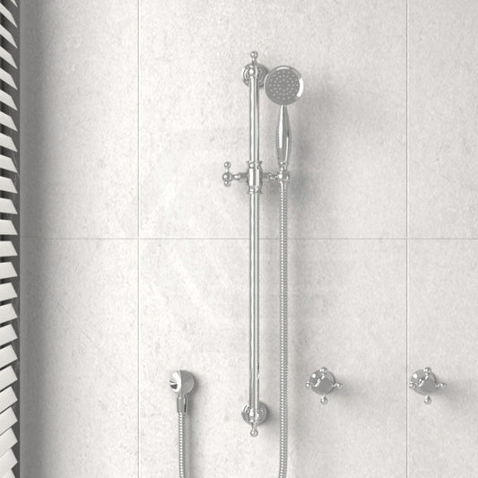Fienza Lillian Chrome Rail Shower Set Bottom Water Inlet Sets