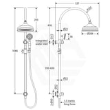 Fienza Lillian Chrome Twin Shower Top Water Inlet Brushd Gold Showers