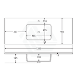 Fienza Montana 750/900/1200Mm Matt Black Basin-Top Solid Surface 1 Or 3 Tap Holes Available