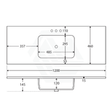 Fienza Montana 750/900/1200Mm Matt Black Basin-Top Solid Surface 1 Or 3 Tap Holes Available