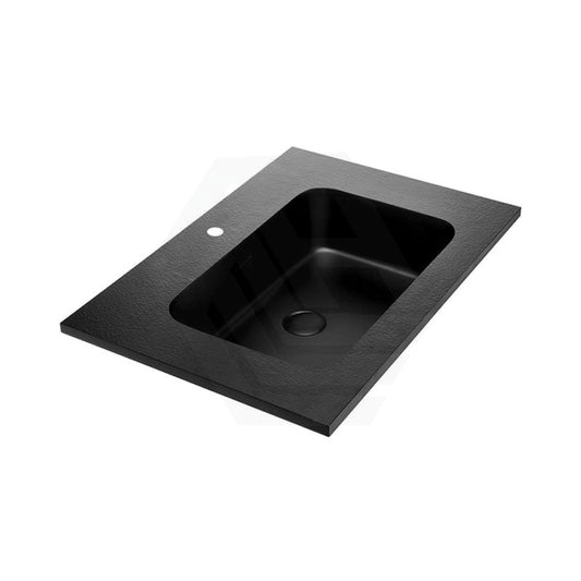 Fienza Montana 750/900/1200Mm Matt Black Basin - Top Solid Surface 1 Or 3 Tap Holes Available