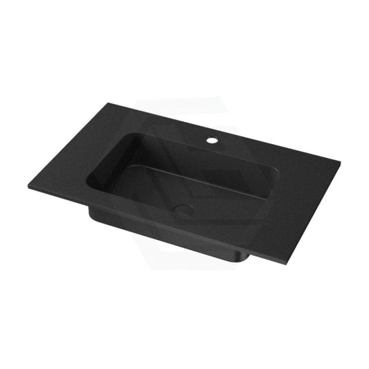 Fienza Montana 750/900/1200Mm Matt Black Basin-Top Solid Surface 1 Or 3 Tap Holes Available Vanity