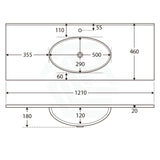 Fienza Rotondo 1200Mm Ceramic Basin-Top 1 Or 3 Tap Holes Available Vanity Tops