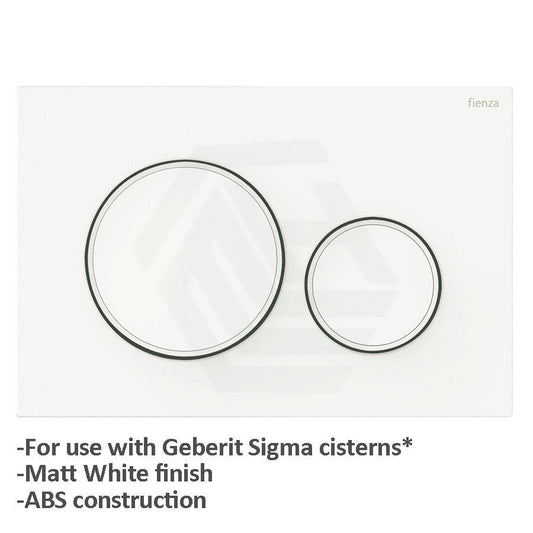 Fienza Round Flush Buttons For Geberit Sigma Matt White Toilets Push