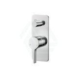 Fienza Sansa Wall Diverter Mixer Chrome Soft Square Plate Mixers 